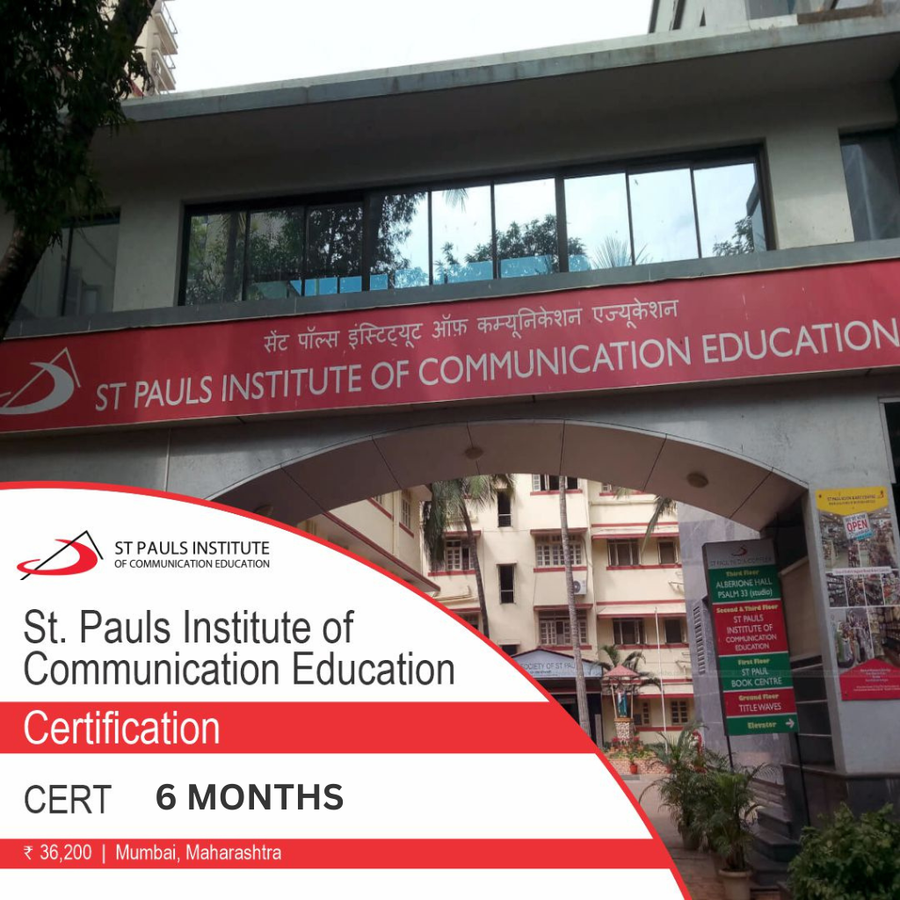 Certification(Computer Operation With M.S. Office) at St. Pauls Institute of Communication Education, Mumbai